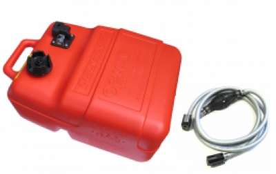 Quicksilver 25 Litre QUICK CONNECT Portable Outboard Fuel Tank with Level Gauge & 12FT LINE image