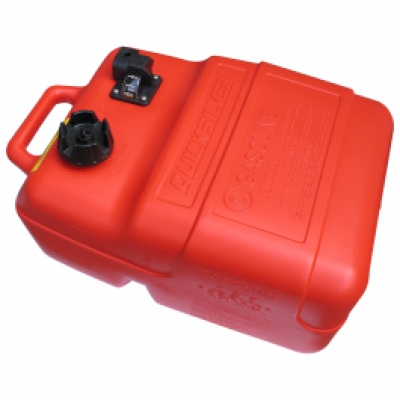 thumbnail image 2 of 24L Red Plastic Portable Marine Fuel Tank - Outboard Boat Gas Tank With Filter & Handle 2 of 11