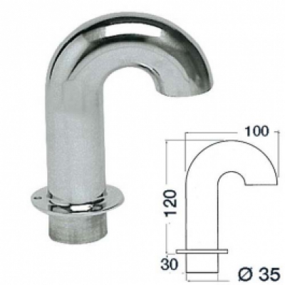 Talamex Stainless Steel Goose Neck Gable Gland 35mm x 150mm image