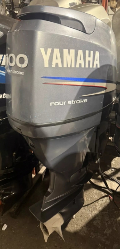 2002 YAMAHA 100HP 4 Stroke Power Trim & Tilt Outboard Fully Serviced with Remotes & Rev Counter Gauge image