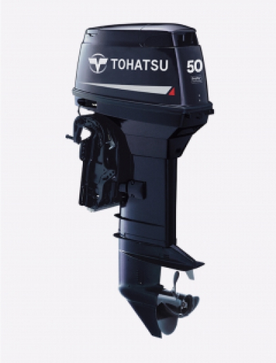 50HP TOHATSU Short Shaft Autolube 2 Stroke Outboard Motor Tiller Control image