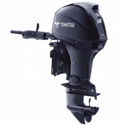 50HP Tohatsu Short Shaft EFi Power Tilt 4 Stroke Outboard Motor with BIG TILLER 25L Tank & Line image