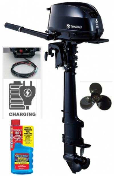 6HP Tohatsu SAIL PRO Ultra Long Shaft High Thrust 4-Stroke Outboard Motor with 12v Charging Latest Model! (ENGINE ONLY - NO TANK) image