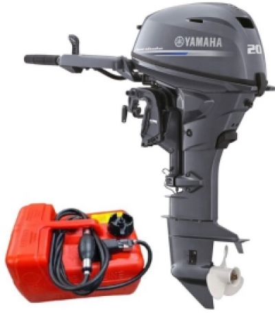 20HP Yamaha F20SMHB Short Shaft EFI Fuel Injected 4 Stroke Outboard Motor Tiller Control with 24 Litre Fuel Tank & Line Latest Model! image