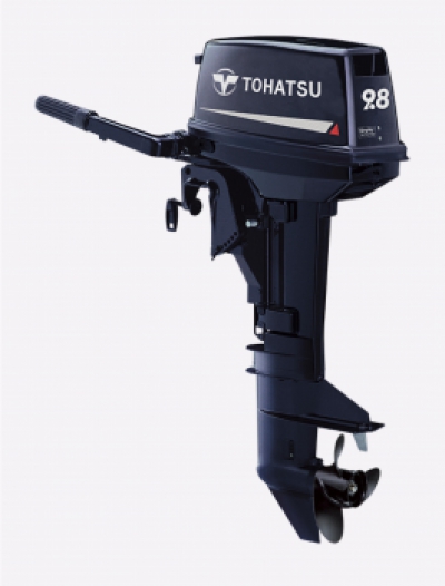 9.8HP TOHATSU Long Shaft 2 Stroke Outboard Motor Tiller Control 26Kg image