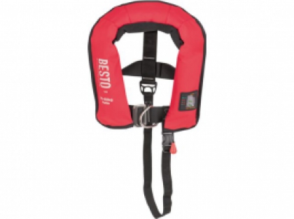 Besto Inflatable Life Jacket PRO AUTO RED with HARNESS 15-40Kg+ JUNIOR image