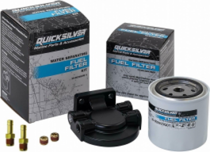 Quicksilver Outboard Water Separating Fuel Filter & Housing Kit with Tail Pipe Connectors image