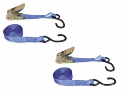 TWIN PACK Talamex Tie Down Ratchet Straps with Hooks 25mm x 5M [PAIR] image