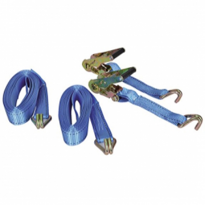 Talamex Tie Down Ratchet Straps with J Hook 38mm x 6M [PAIR] image