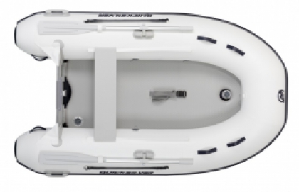 2.5M Quicksilver Airdeck 250 PVC White Inflatable Boat Dinghy Sib Rib Package Mariner Mercury 3.5HP - 5HP image