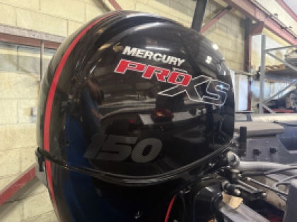 2023 MERCURY 150HP PRO XS 4 STROKE LONG SHAFT 25" F150 OUTBOARD REMOTES & SMARTCRAFT GAUGES LOW HOURS image