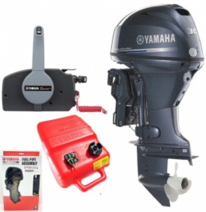 30HP Yamaha F30BETL EFi 4 Stroke Power Trim EFi 747cc Outboard with 5 Years Warranty, 703 Remotes, Tank & Line image