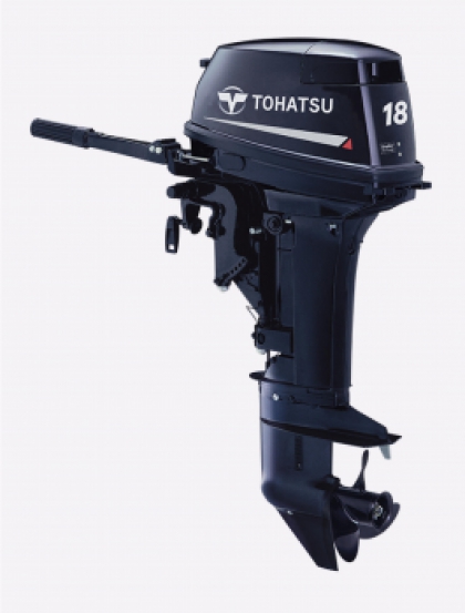 18HP TOHATSU Short Shaft 2 Stroke Outboard Motor Tiller Control 41Kg image
