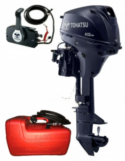 15HP Tohatsu Short Shaft EFi Electric Start Remote Control 4-Stroke Outboard Motor with 12L Fuel Tank & Line image