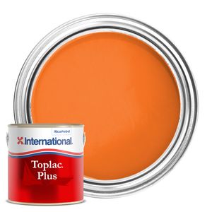 International TOPLAC Plus RESCUE ORANGE Single Pack Gloss Finish Boat Yacht Paint Enamel 750ml image