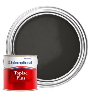 International TOPLAC Plus JET BLACK Single Pack Gloss Finish Boat Yacht Paint Enamel 750ml image