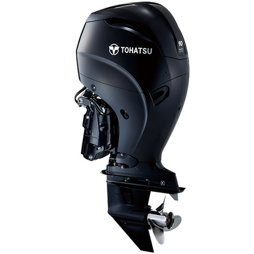90HP TOHATSU Long Shaft EFi Power Tilt Remote Control 4-Stroke 2.0L Outboard Motor with 2-4-1 Performance Tuned Exhaust image